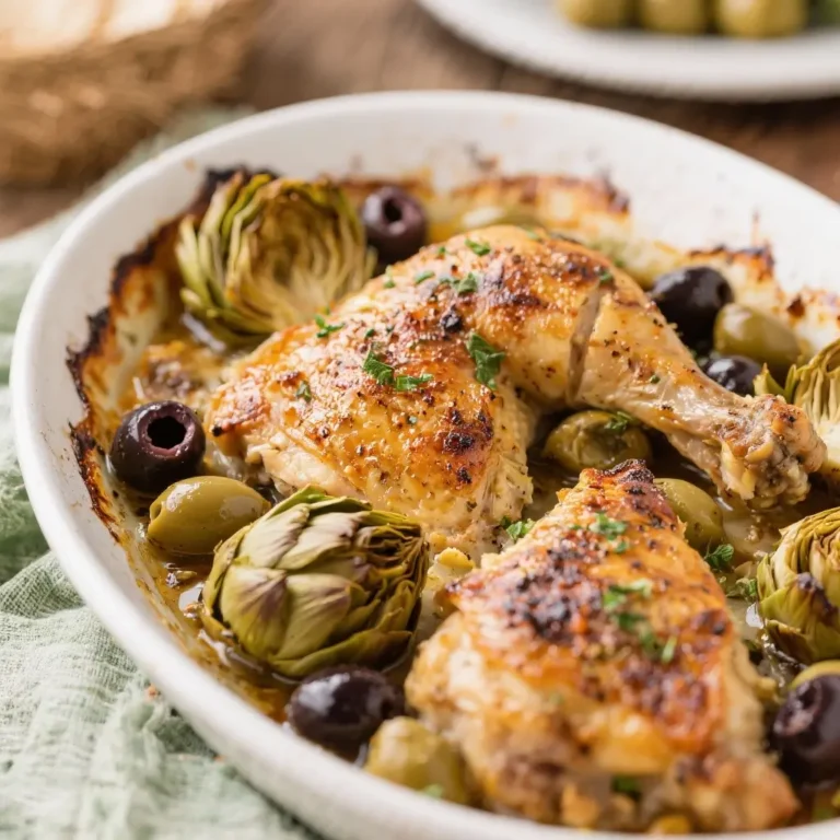 Mediterranean Baked Chicken with Artichokes & Olives