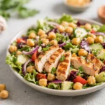 Mediterranean Chickpea Salad with Grilled Chicken