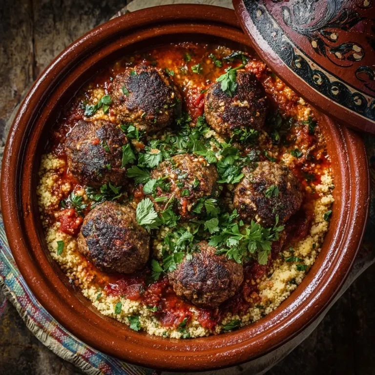 Moroccan Spiced Lamb (or Turkey) Meatball Tagine