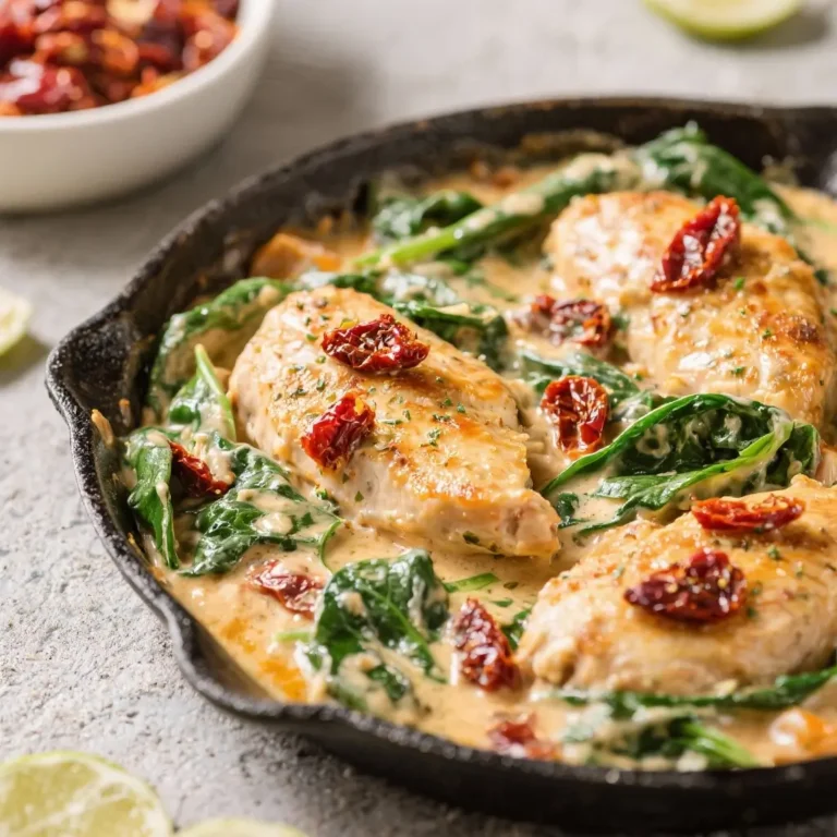 One-Pan Creamy Spinach & Sun-Dried Tomato Chicken