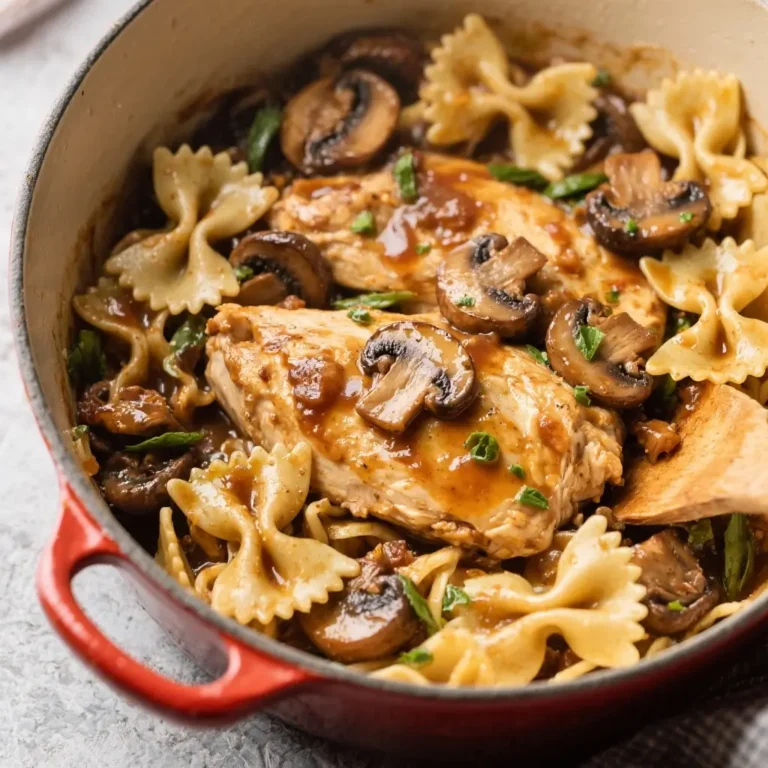 One-Pot Chicken & Mushroom Marsala with Farfalle