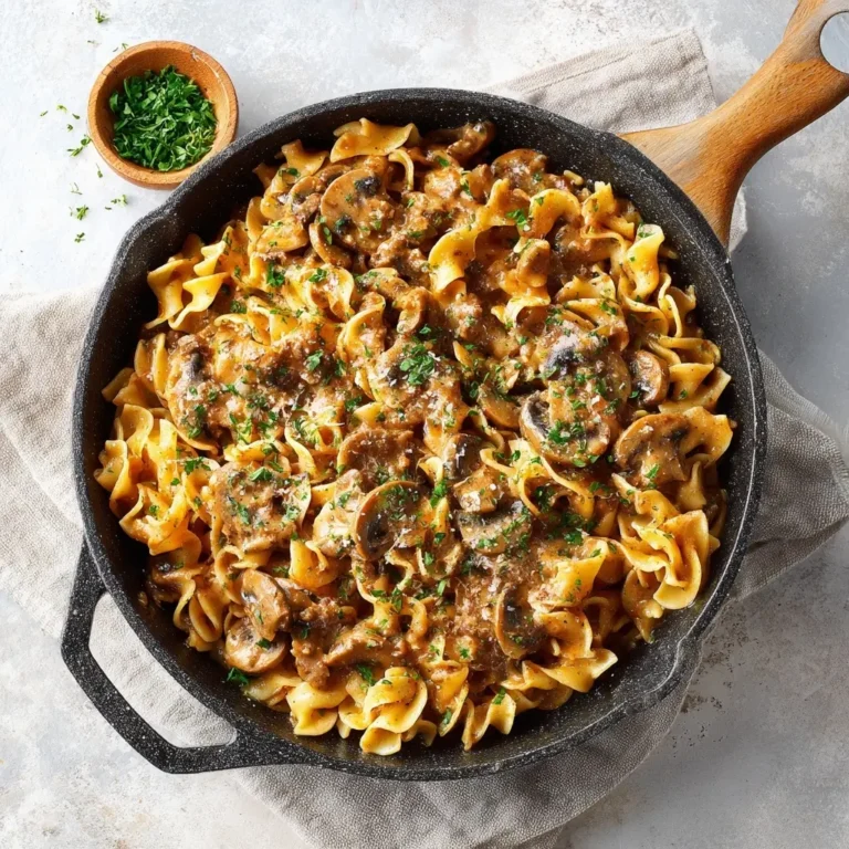 One-Pot Mushroom Stroganoff with Beef Substitute