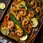 Sheet-Pan Lemon Garlic Butter Shrimp Fajitas
