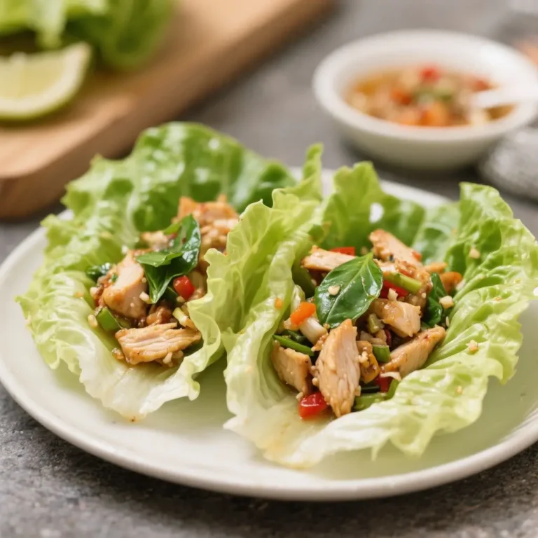 Thai Basil Chicken Lettuce Wraps (no pork)