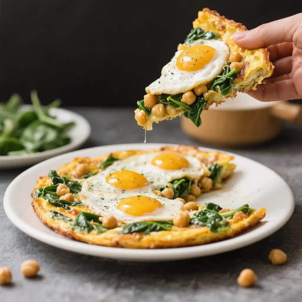 Vegan Breakfast-for-Dinner Chickpea Frittata with Spinach