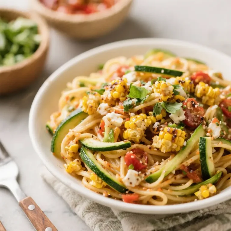 Vegan Mexican Street Corn Pasta with Zucchini Noodles