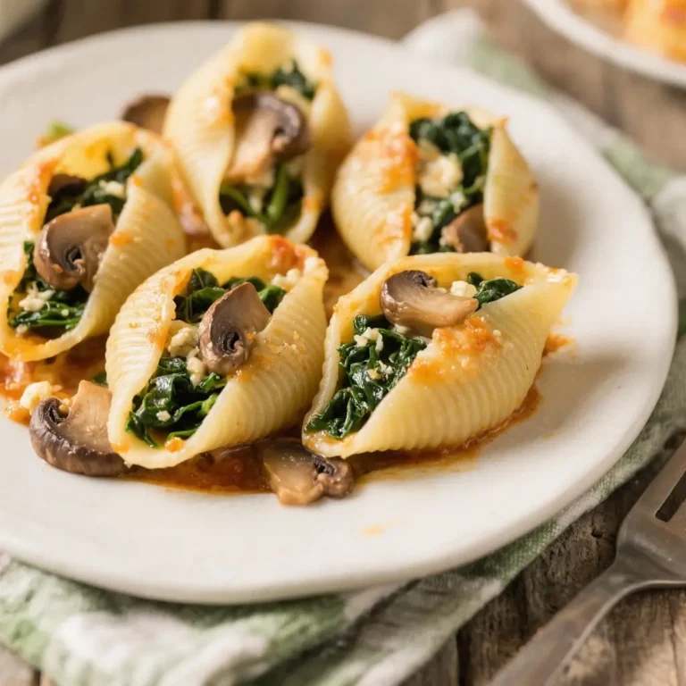 Vegan Mushroom & Spinach Stuffed Shells