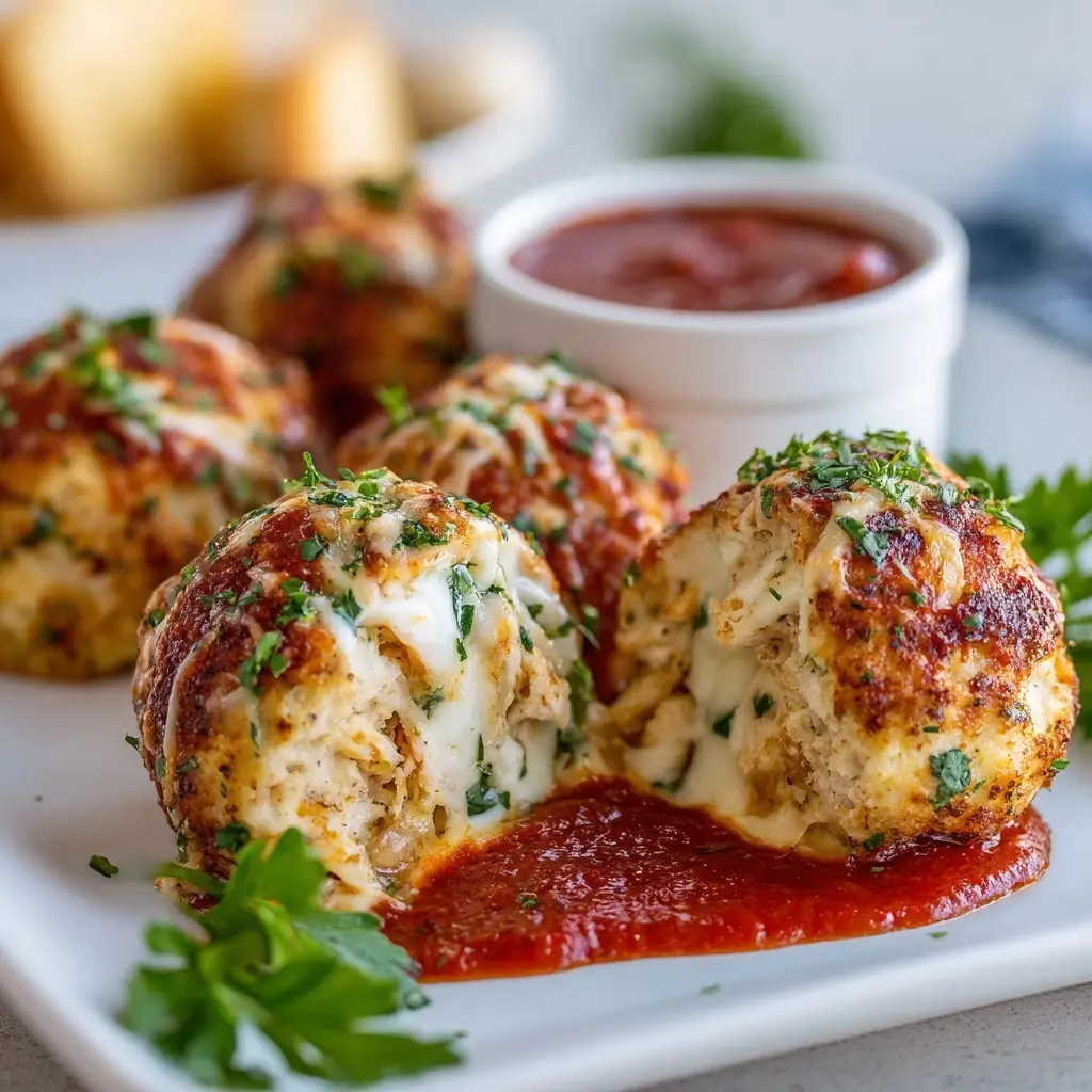 Baked Chicken Parmesan Meatballs