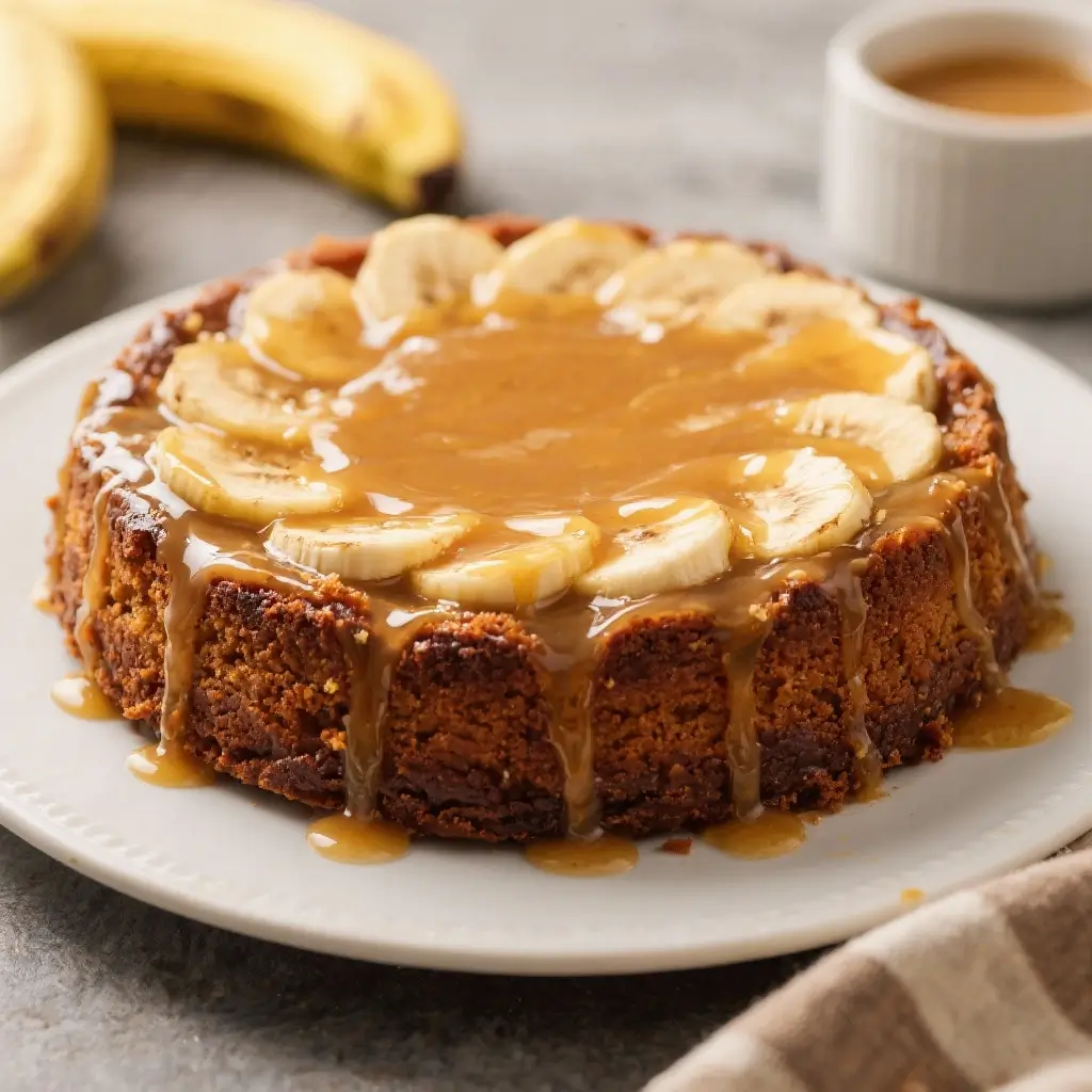 Caramel Banana Upside Down Cake