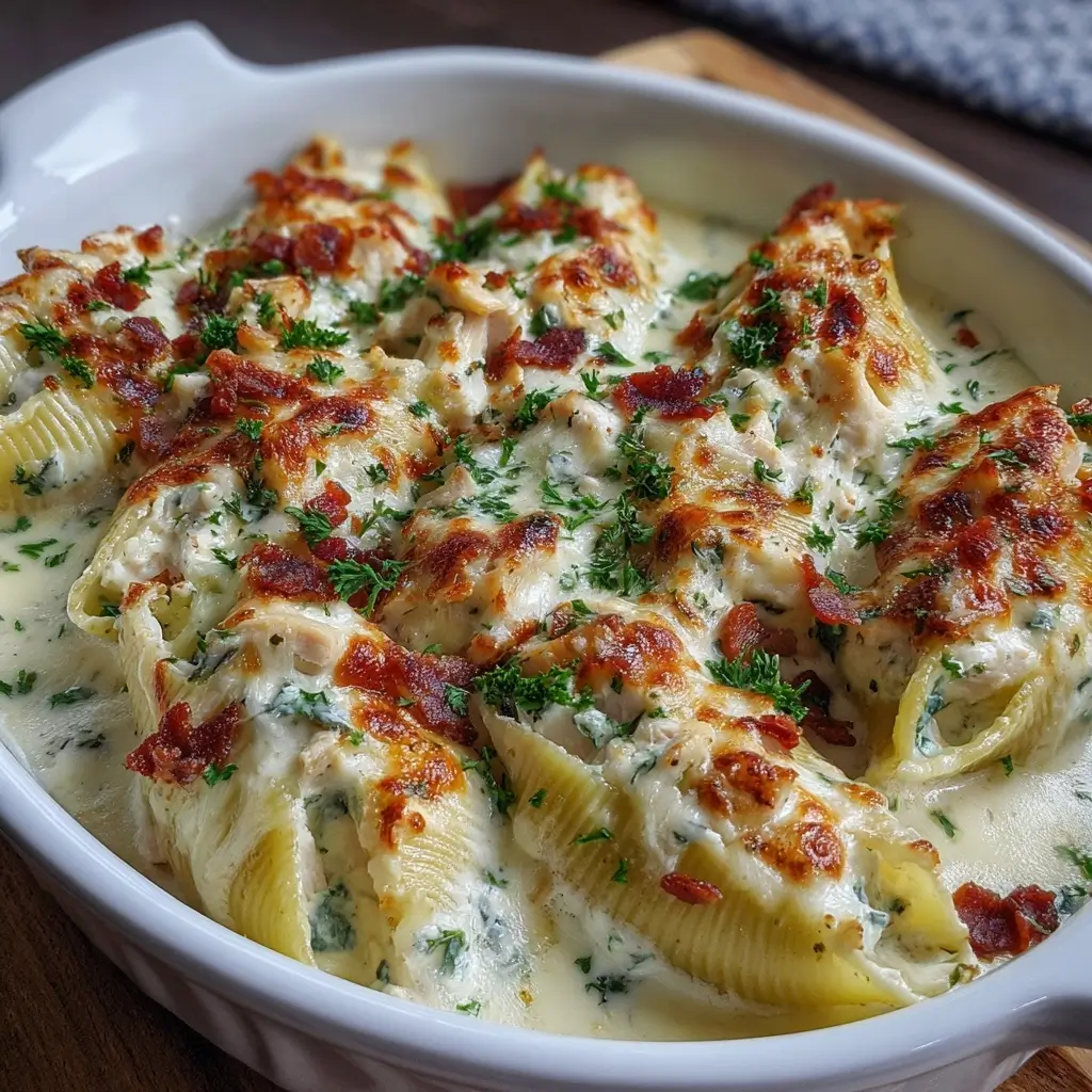 Chicken Alfredo Stuffed Shells