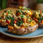 Chicken and Veggie Stuffed Sweet Potatoes