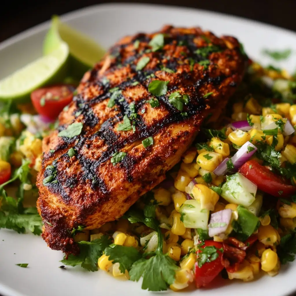 Chili Lime Grilled Chicken with Corn Salad