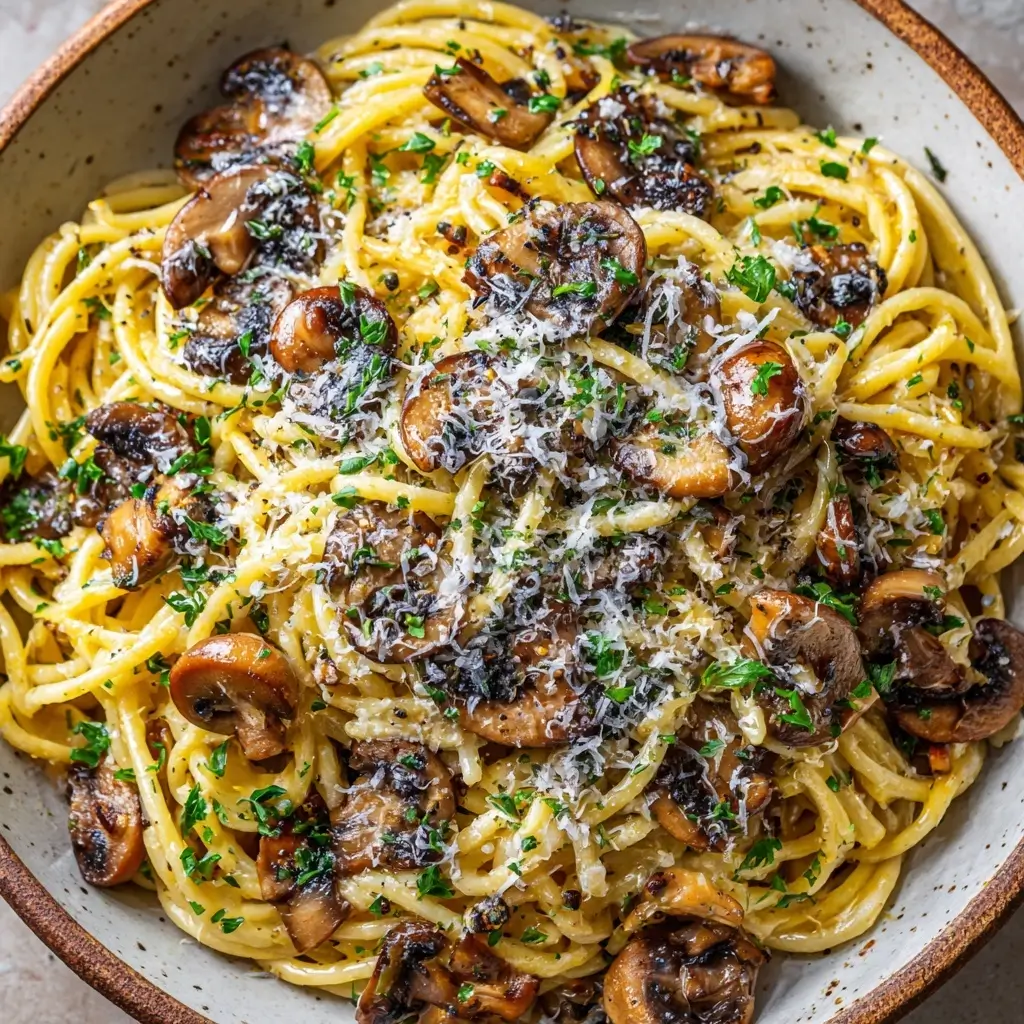 Creamy Garlic Mushroom Pasta
