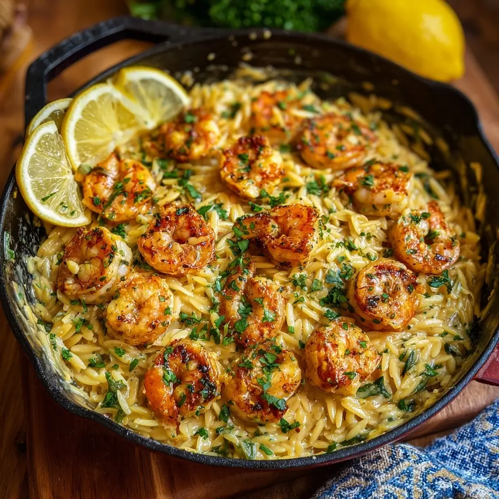 Creamy Lemon Shrimp Orzo