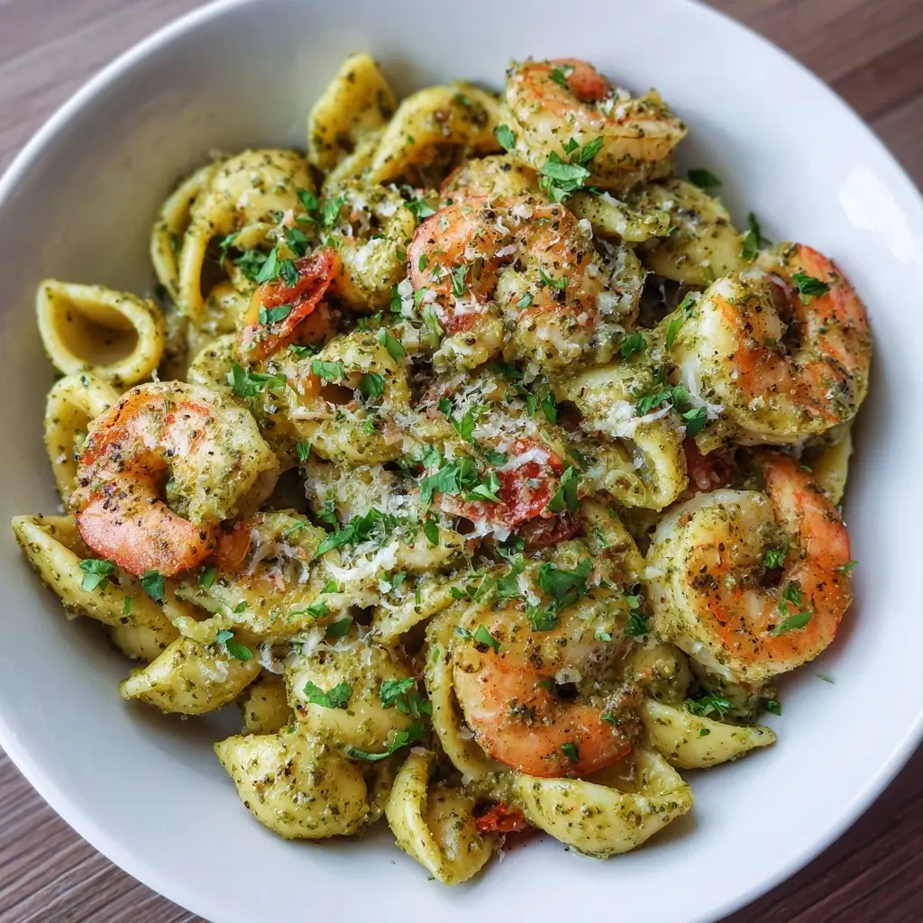 Creamy Pesto Shrimp Pasta