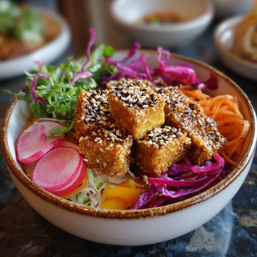 Crispy Sesame Tofu Bowls