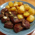Garlic Butter Steak Bites and Potatoes