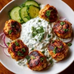 Greek Chicken Meatballs with Tzatziki