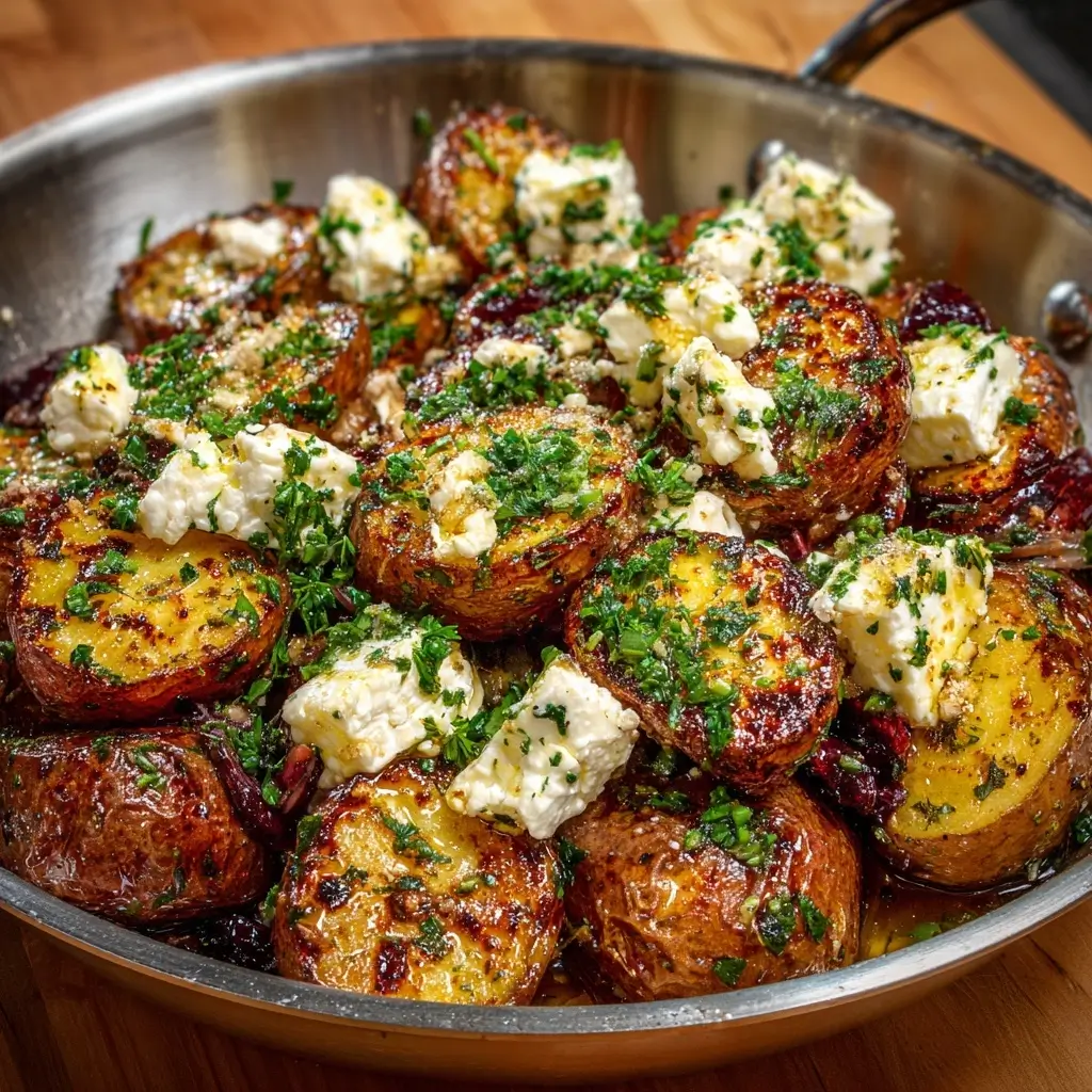 Greek Lemon Potatoes with Feta