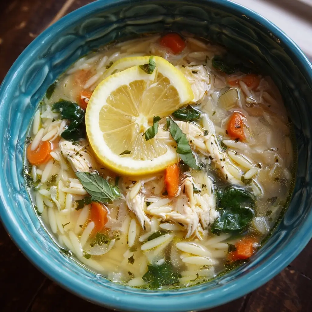 Lemon Chicken Orzo Soup