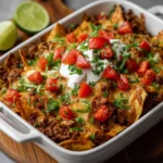 Loaded Beef Nacho Bake