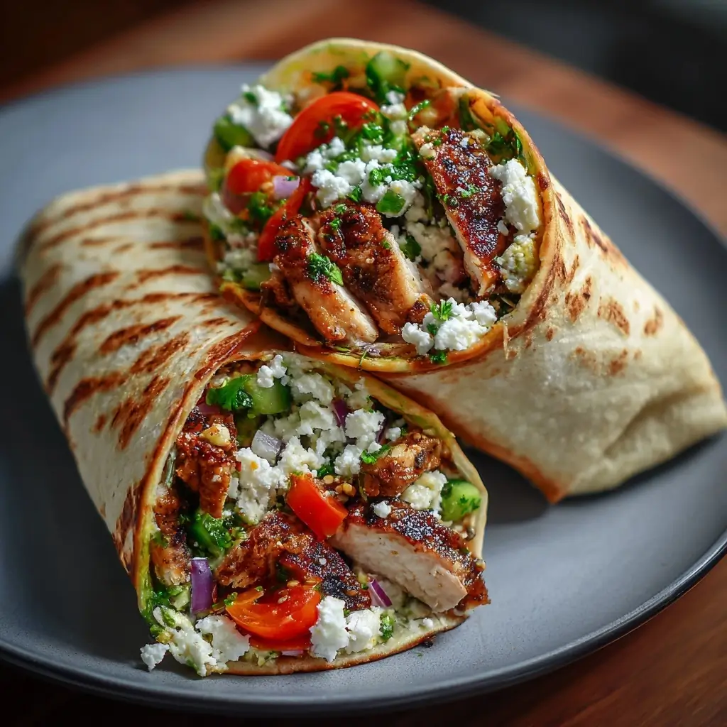 Mediterranean Grilled Chicken Wraps
