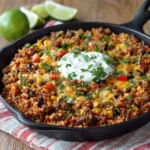 Mexican Beef and Rice Skillet
