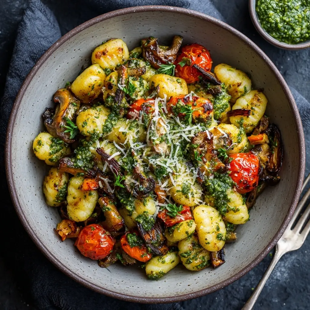 Roasted Vegetable Pesto Gnocchi
