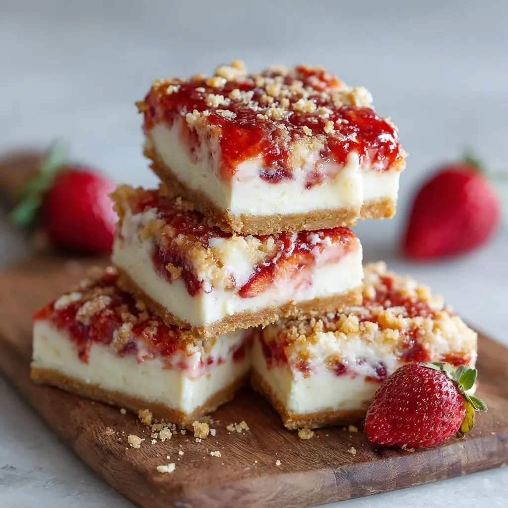 Strawberry Crunch Cheesecake Bars