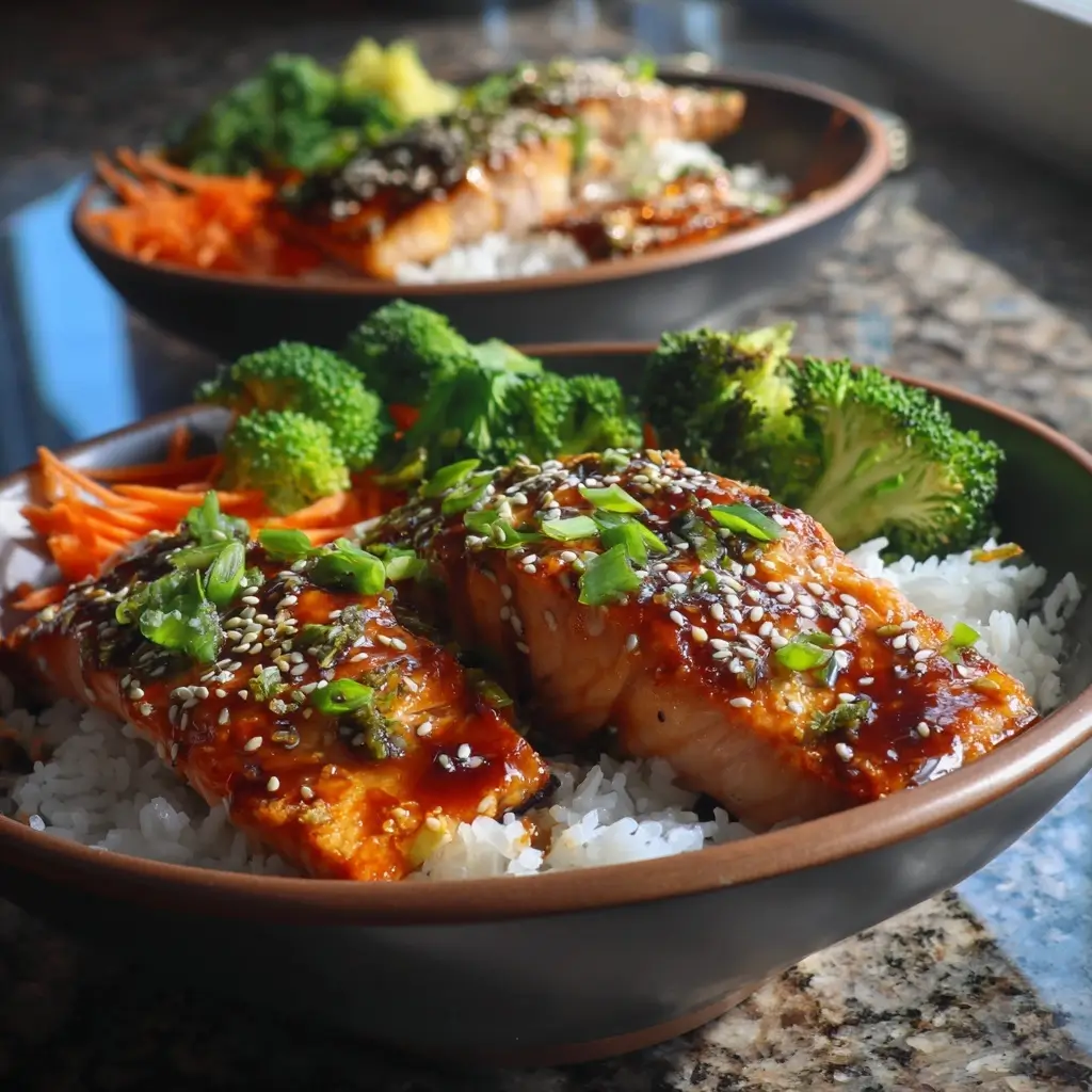 Teriyaki Salmon Rice Bowls