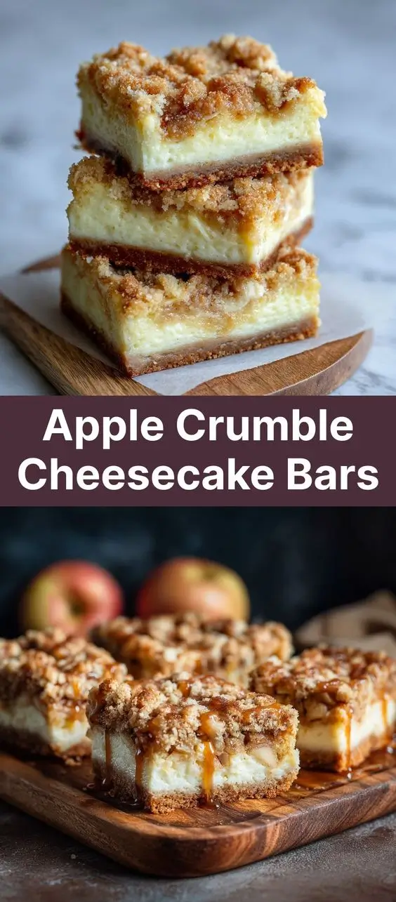 Apple Crumble Cheesecake Bars