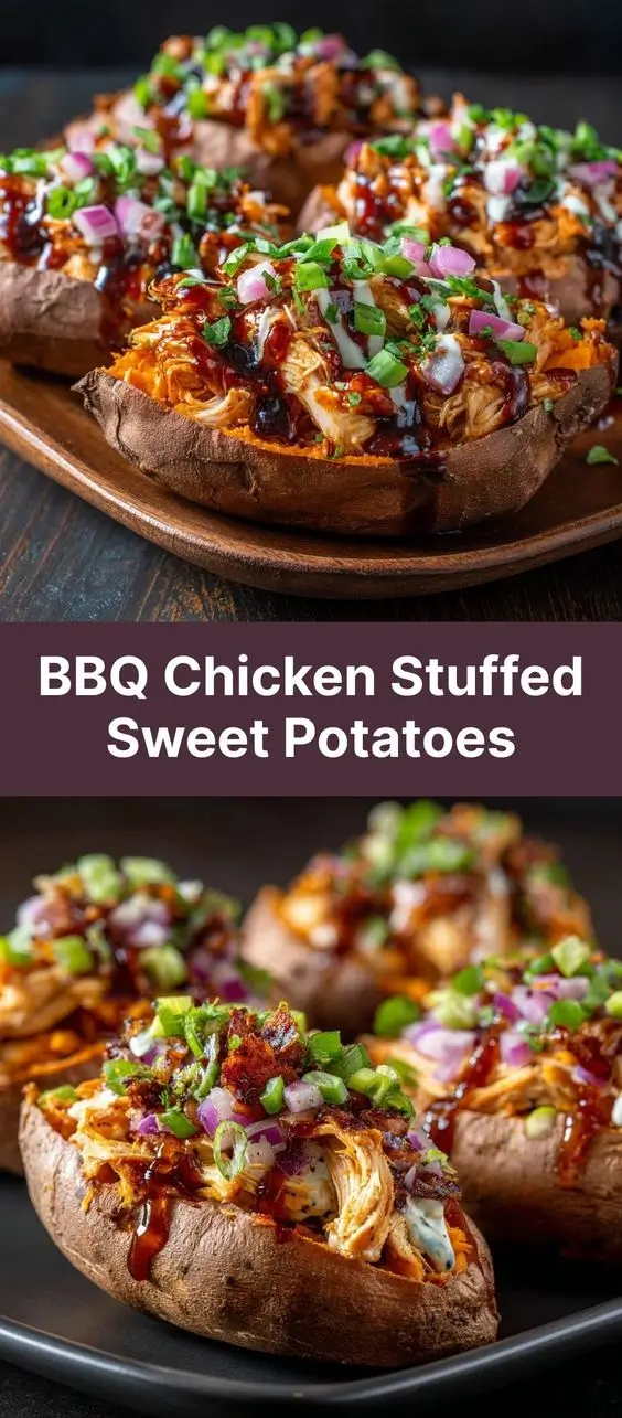 BBQ Chicken Stuffed Sweet Potatoes