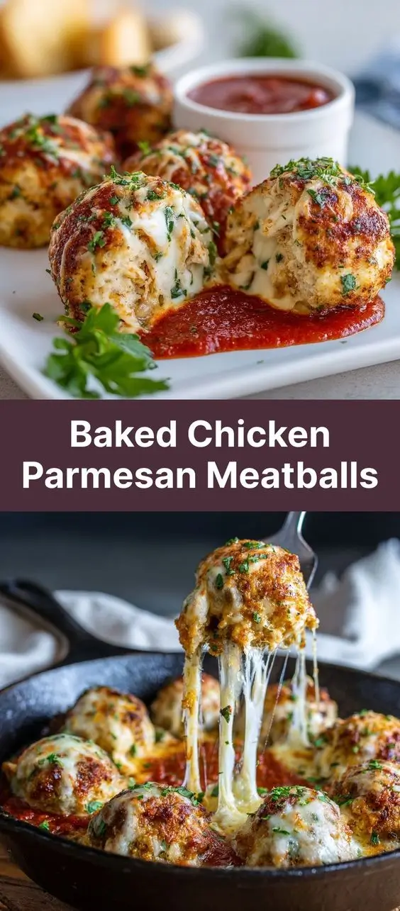 Baked Chicken Parmesan Meatballs