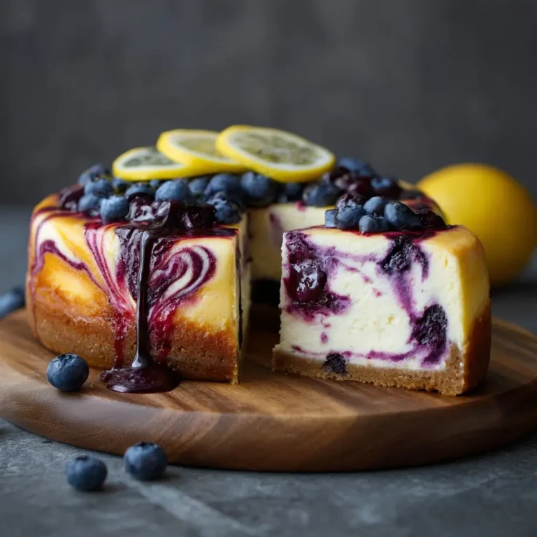 Blueberry Lemon Swirl Cheesecake