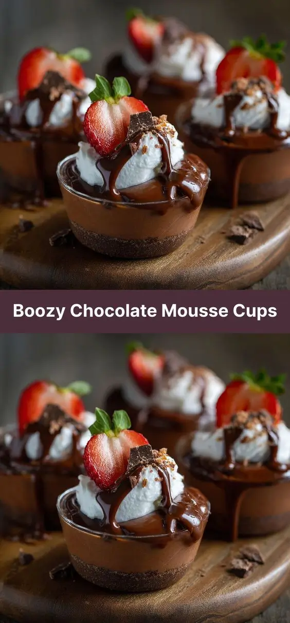 Boozy Chocolate Mousse Cups