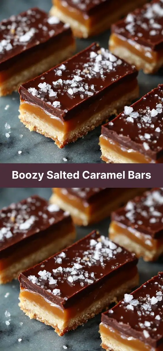 Boozy Salted Caramel Bars