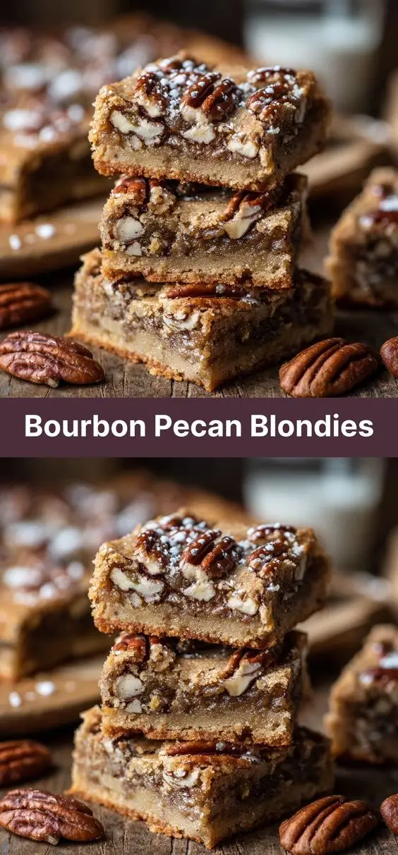 Bourbon Pecan Blondies