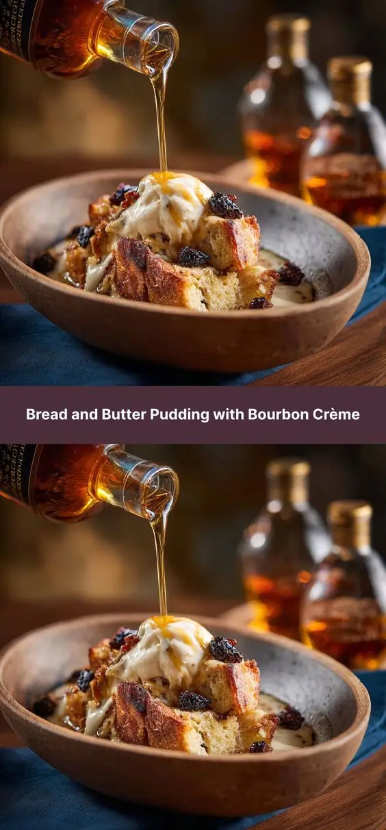 Bread and Butter Pudding with Bourbon Crème