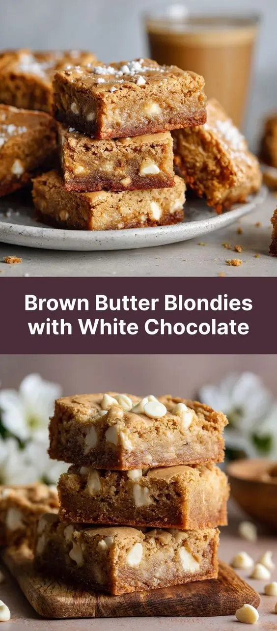 Brown Butter Blondies with White Chocolate
