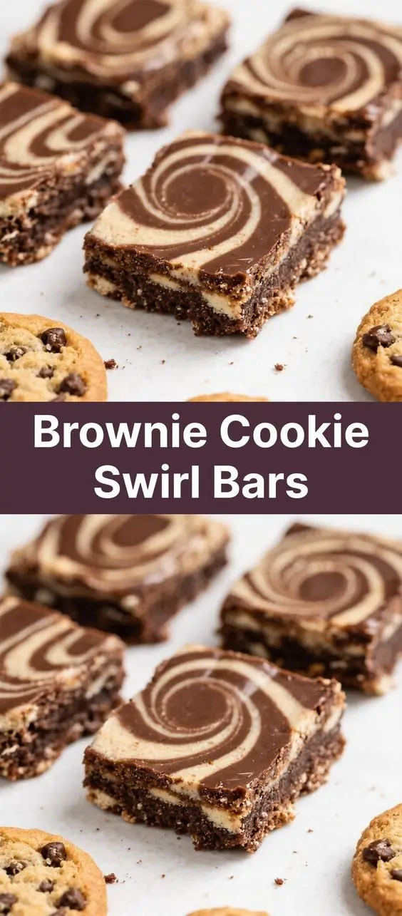 Brownie Cookie Swirl Bars