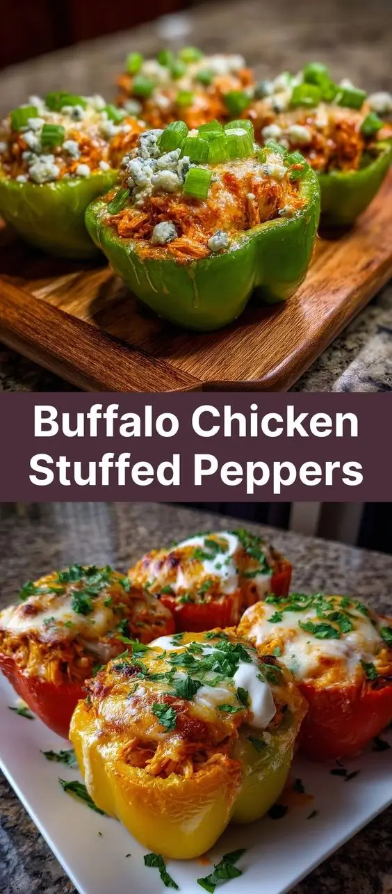 Buffalo Chicken Stuffed Peppers
