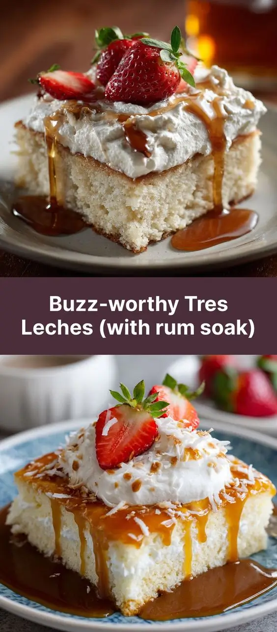 Buzz‑worthy Tres Leches (with rum soak)