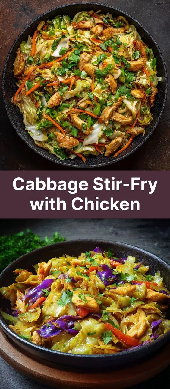 Cabbage Stir-Fry with Chicken