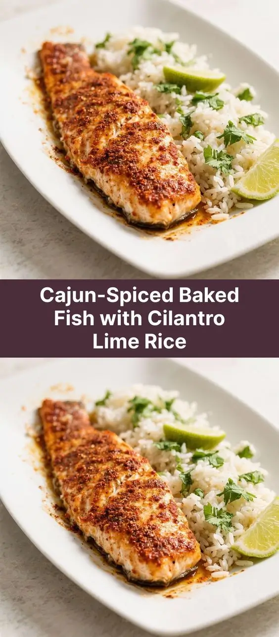 Cajun-Spiced Baked Fish with Cilantro Lime Rice