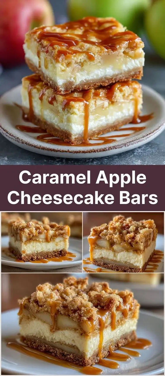 Caramel Apple Cheesecake Bars