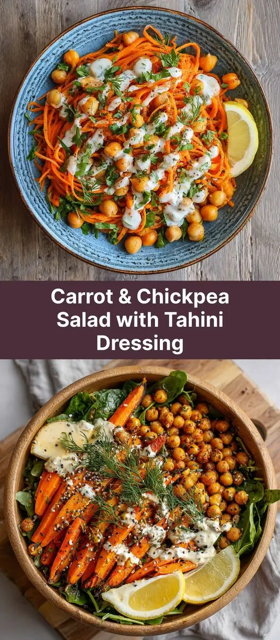 Carrot & Chickpea Salad with Tahini Dressing