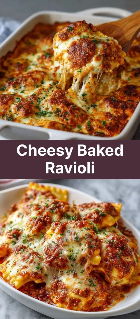 Cheesy Baked Ravioli