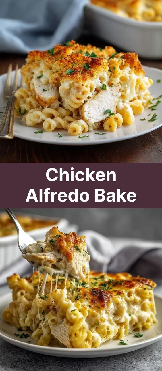 Chicken Alfredo Bake