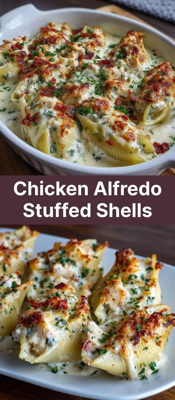 Chicken Alfredo Stuffed Shells