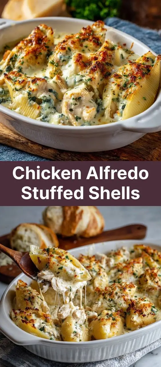 Chicken Alfredo Stuffed Shells